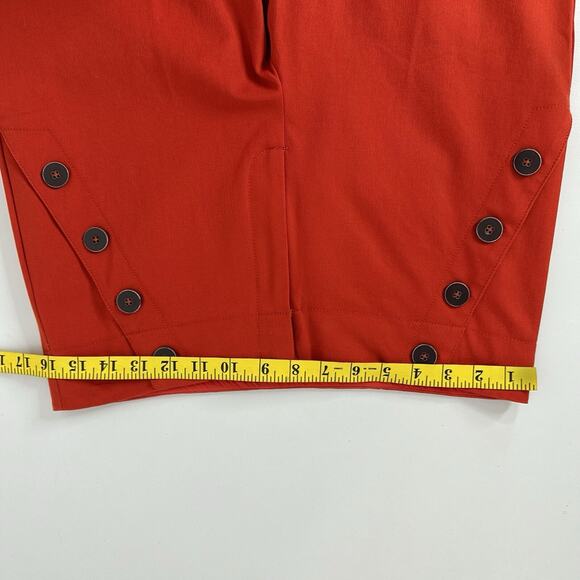 Anthropologie Pants Womens 10 Red Orange Essential Slim Button Pockets Career - Picture 12 of 16